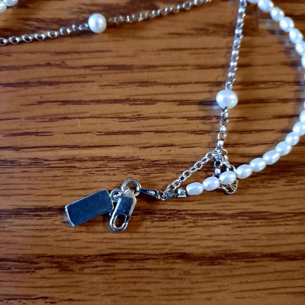 BARONI DESIGNS .925 Sterling Silver, Pearl Double Strand Necklace WEDDING GUEST! - Picture 5 of 10